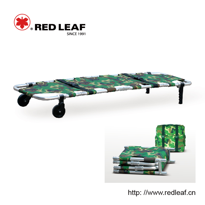 High-strength aluminum alloy foldaway portable stretcher