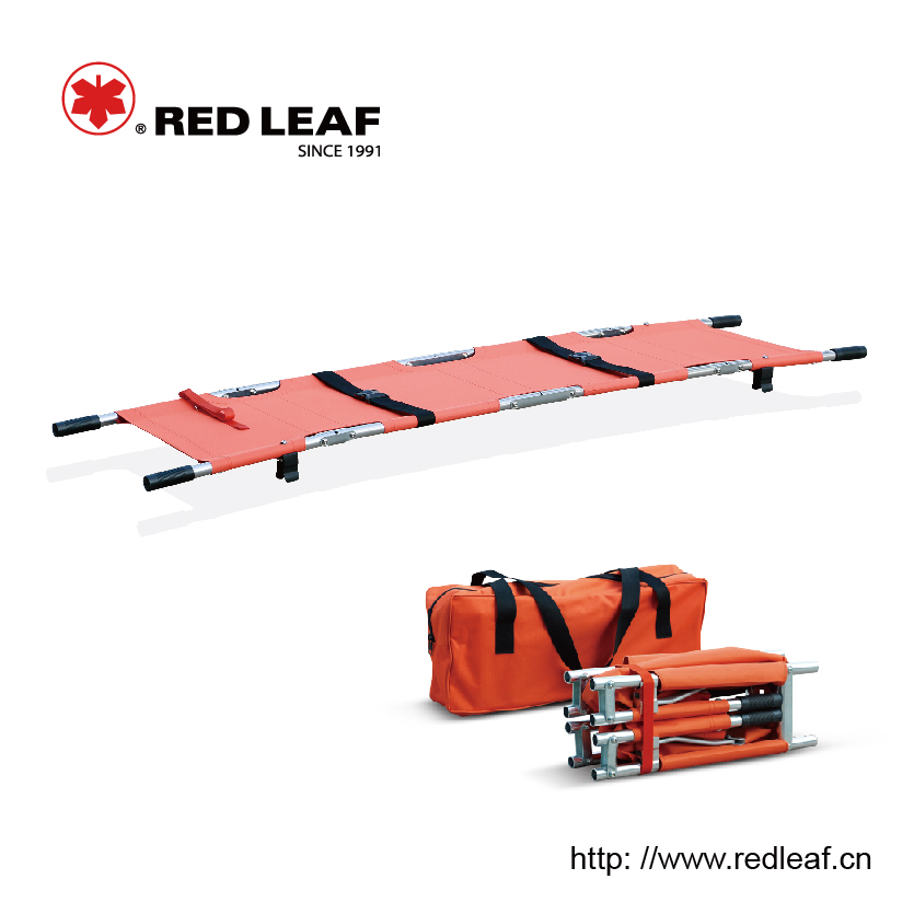 High-strength aluminum alloy foldaway portable stretcher